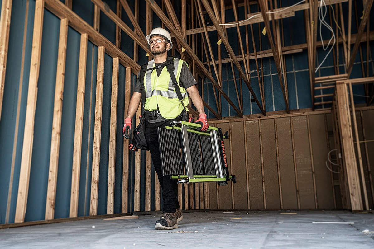 Little Giant GRP Jumbo Step - 3 Tread Folded Action Shot