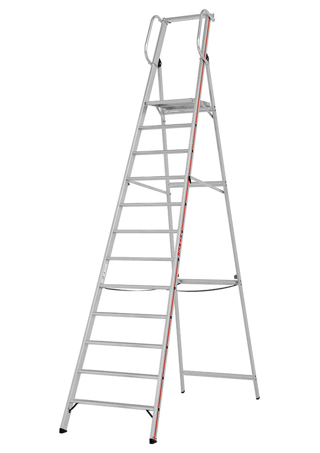 Hymer Wide Platform Step Ladder With Handrails - 12 Tread