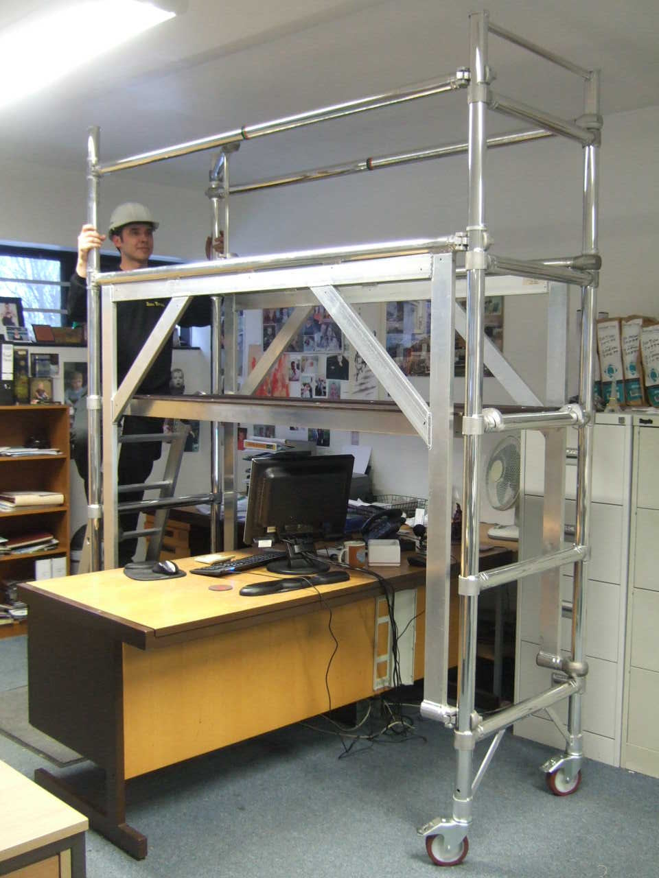 Euro Towers High Clearance Unit - 2.5m Length - Tower positioned over a desk