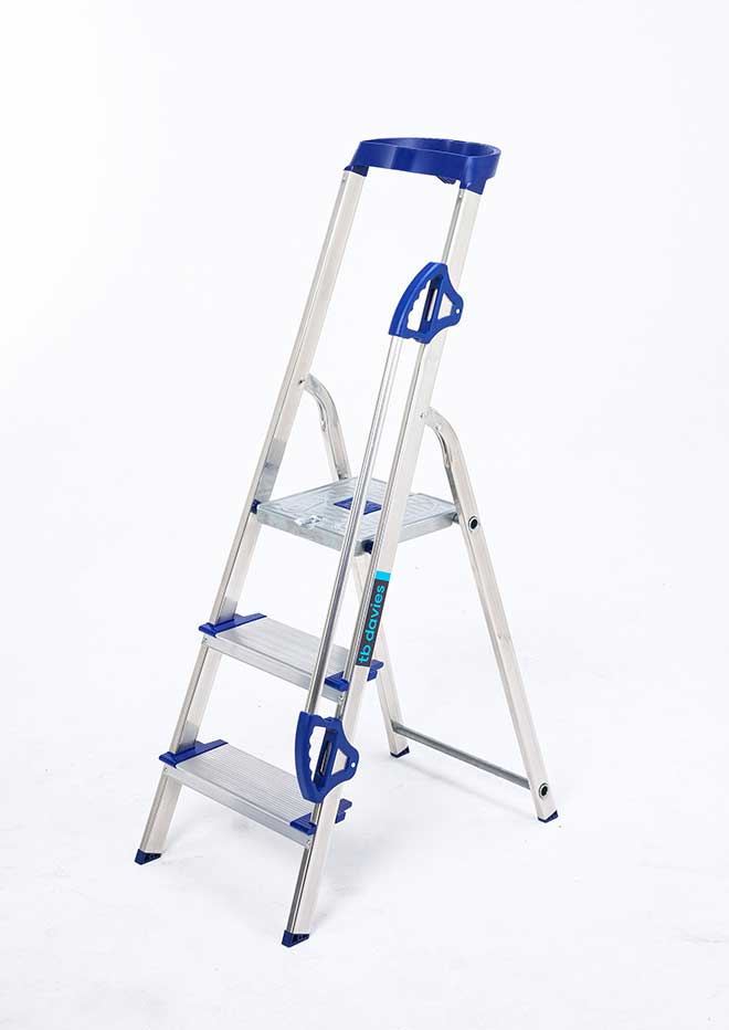 XL Premier Platform Step Ladder 3 Tread Single Handrail
