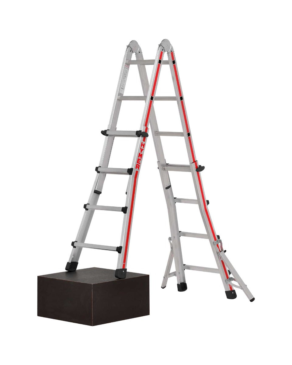 Hymer Telescopic Multi Purpose Ladder With Folding Stabilisers - 4 x 4