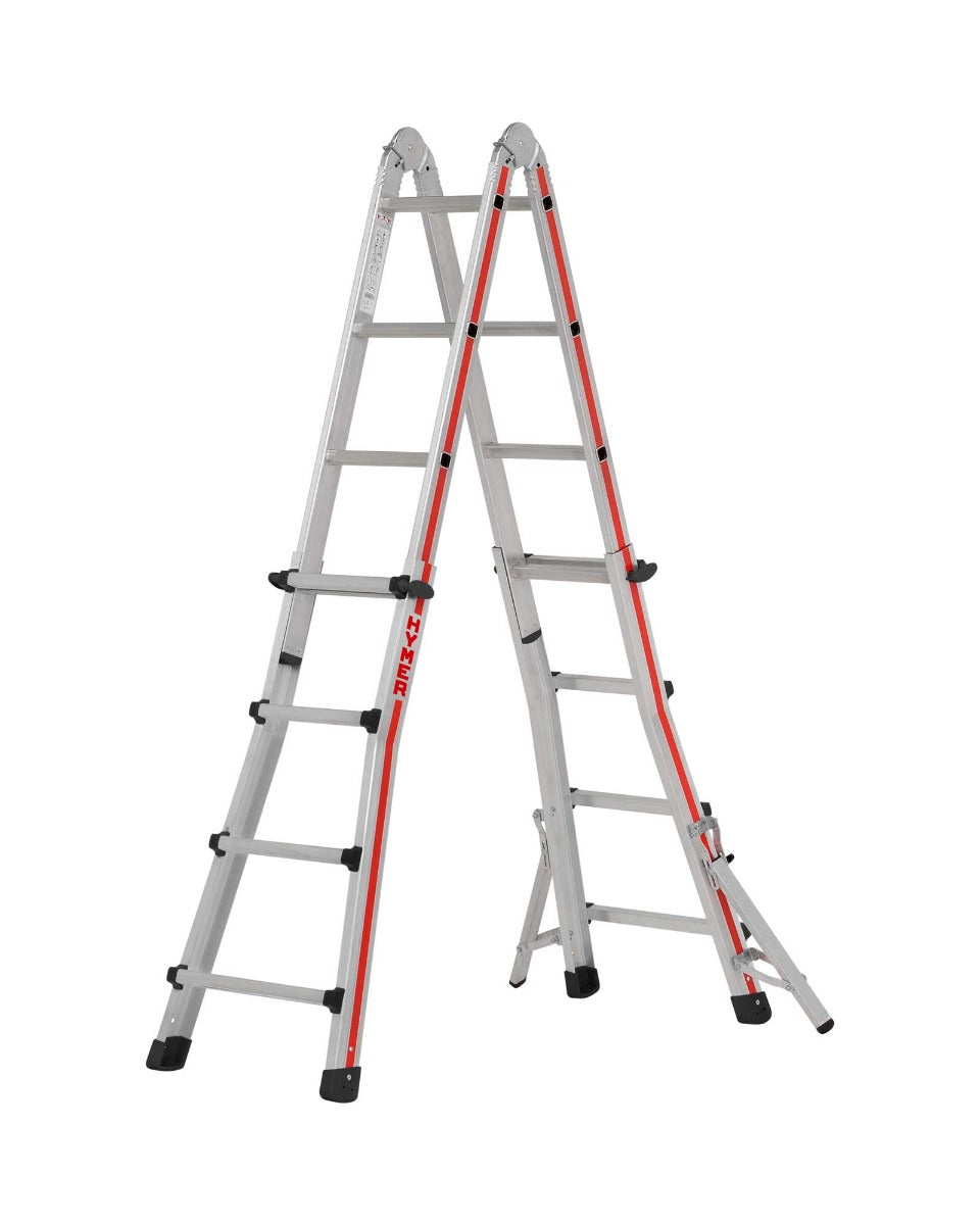 Hymer Telescopic Multi Purpose Ladder With Folding Stabilisers - 4 x 4