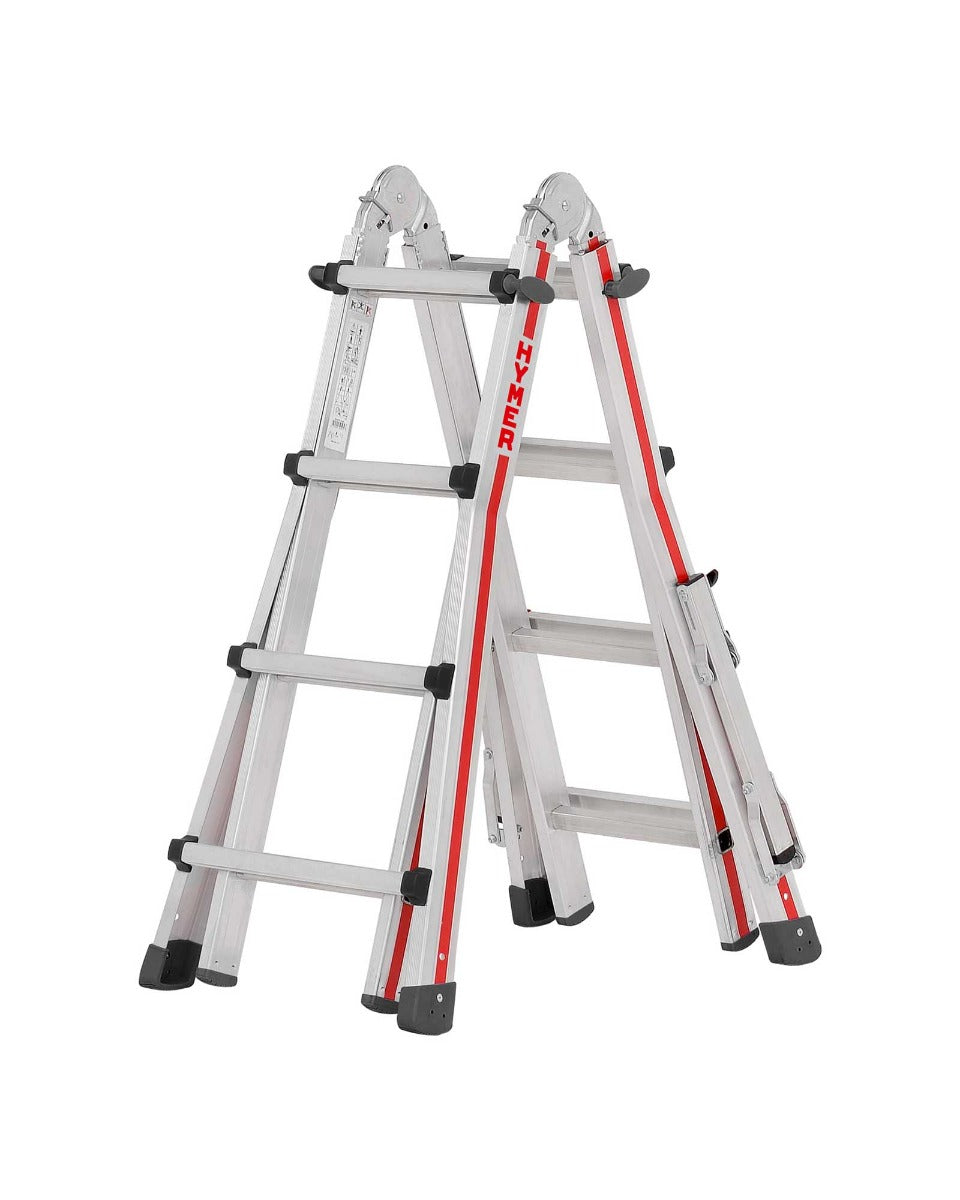 Hymer Telescopic Multi Purpose Ladder With Folding Stabilisers - 4 x 4