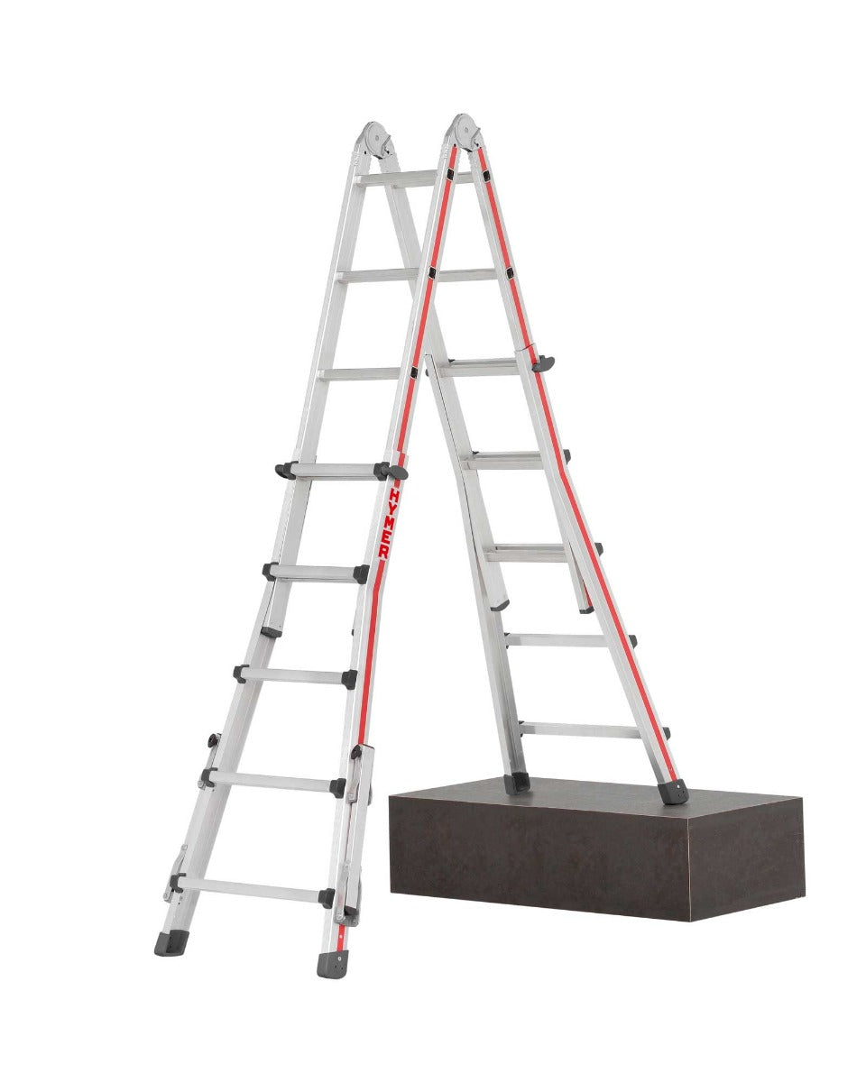 Hymer Telescopic Multi Purpose Ladder With Folding Stabilisers