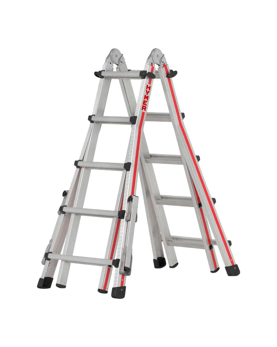 Hymer Telescopic Multi Purpose Ladder With Folding Stabilisers
