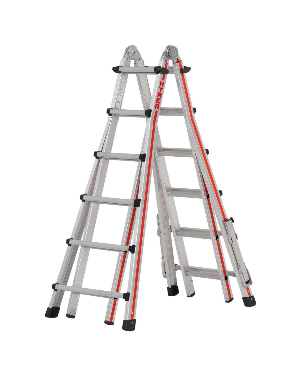 Hymer Telescopic Multi Purpose Ladder With Folding Stabilisers - 4 x 6