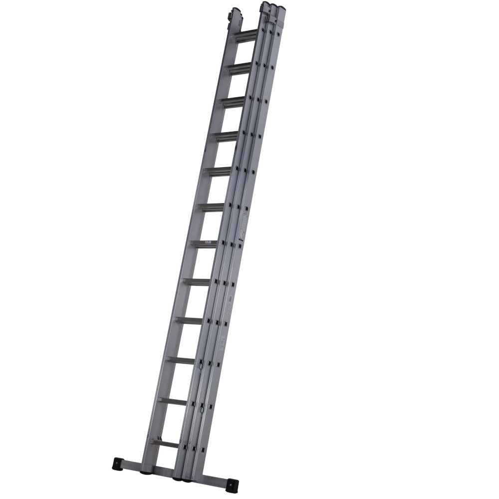 Werner 3 Section Square Rung Aluminium Extension Ladder - 3 x 11 Rung -