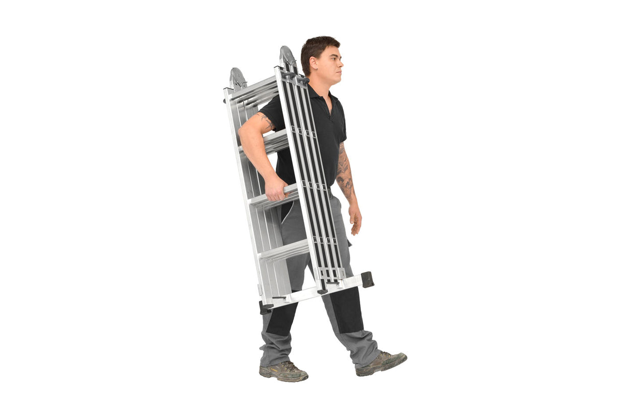 Hymer Aluminium Compact Combination Ladder - 4 x 4 - Carried