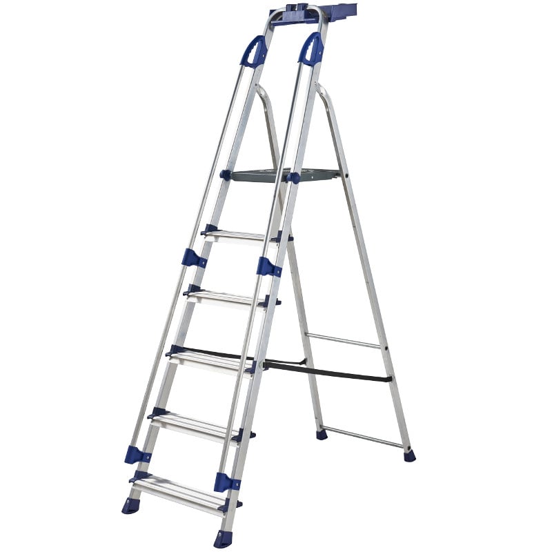 Werner Blue Seal EN131 Professional Platform Stepladder - 6 Tread