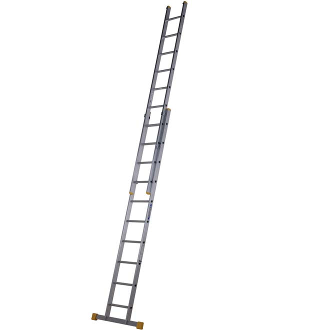 Werner 2 Section Square Rung Aluminium Extension Ladder - 2 x 10 Rung - Extended