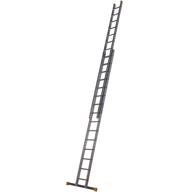 Werner 2 Section Square Rung Aluminium Extension Ladder - 2 x 15 Rung - Extended
