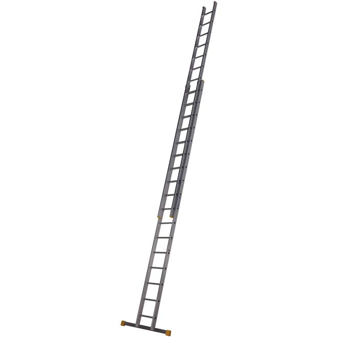 Werner 2 Section Square Rung Aluminium Extension Ladder - 2 x 17 Rung - Extended
