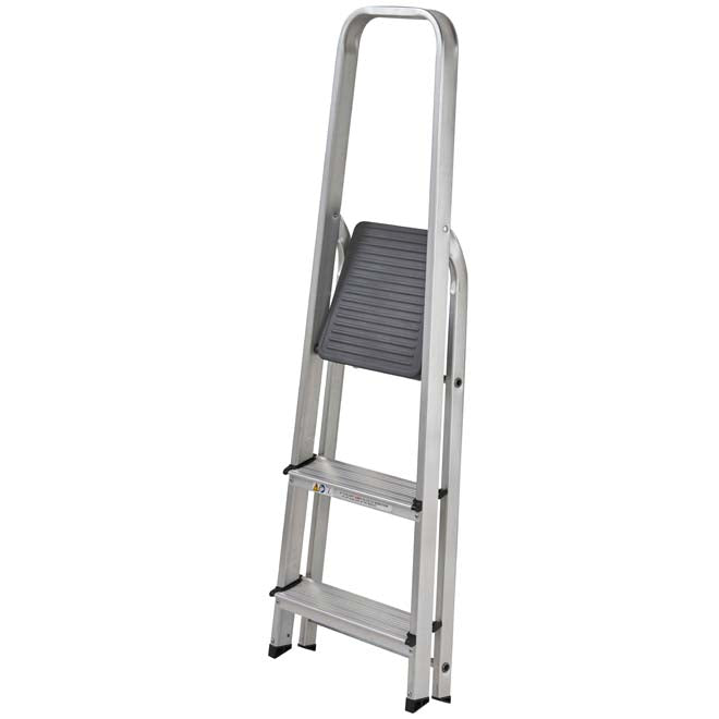 Werner High Handrail Platform Step Ladder - 3 Tread - Closed