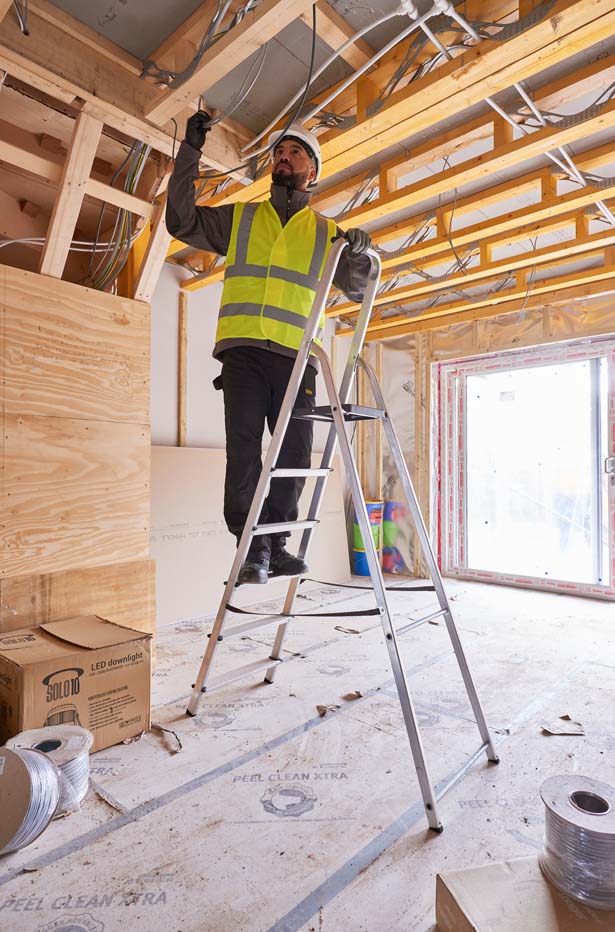 Werner High Handrail Platform Stepladder - Ladder In Use