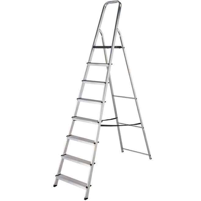 Werner High Handrail Platform Step Ladder - 8 Tread