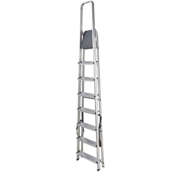 Werner High Handrail Platform Step Ladder - 8 Tread - Closed