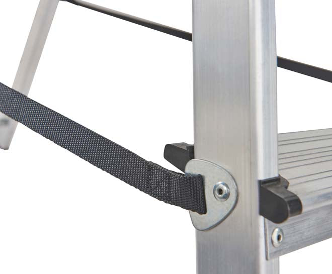 Werner High Handrail Platform Step Ladder - Straps