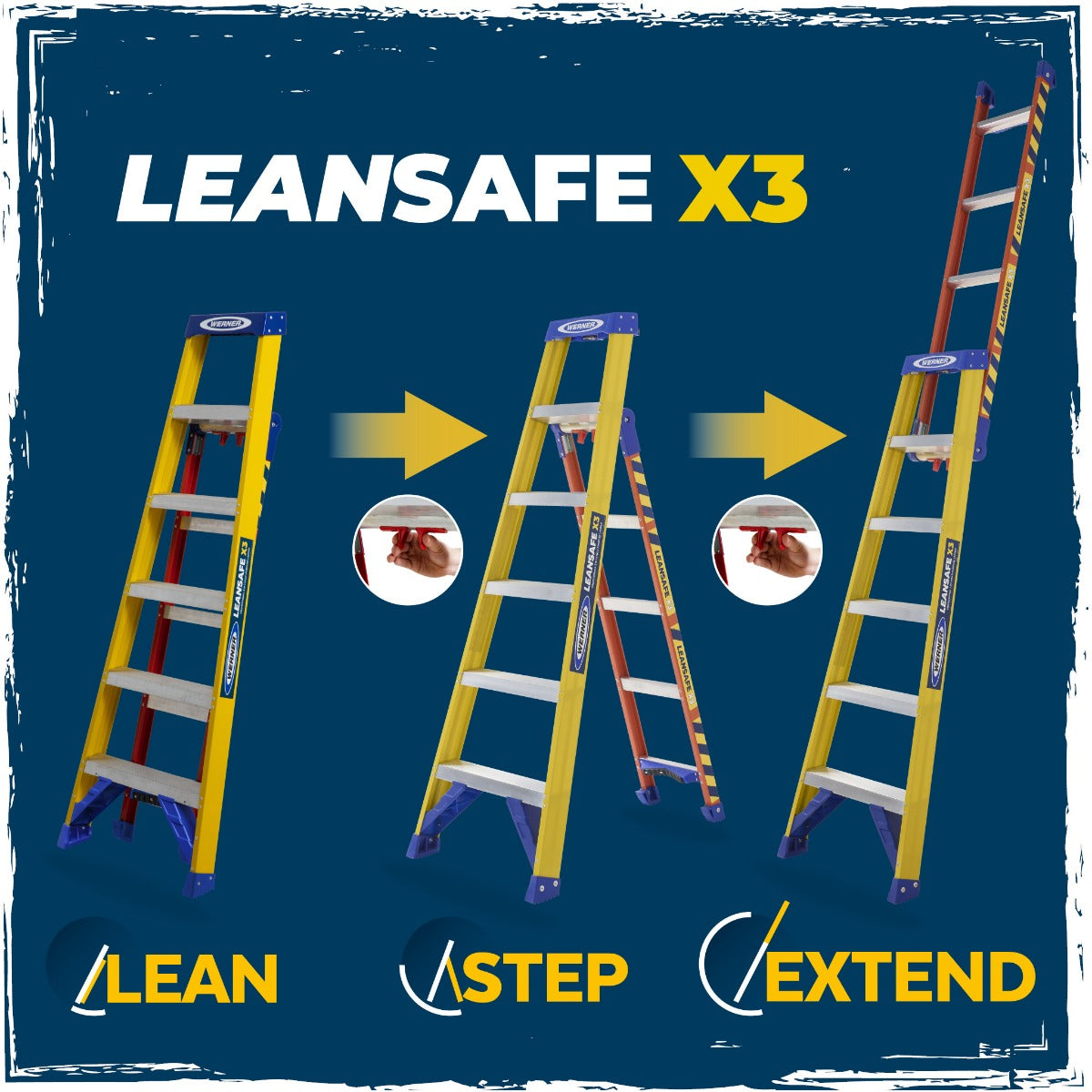 Werner Leansafe X3 Fibreglass Multi-Purpose Combination Ladder