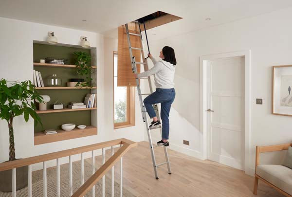 Werner Blue Seal Spring Assisted Loft Ladder In Use