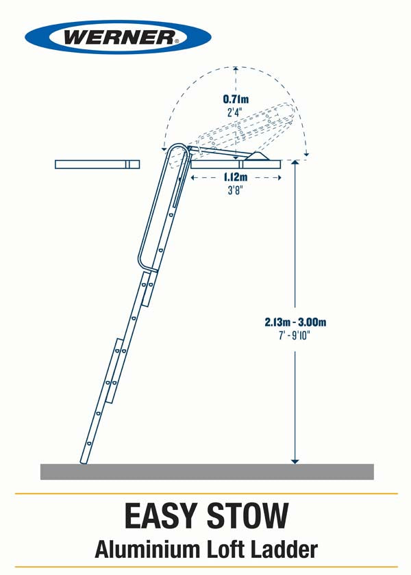 Werner Blue Seal Spring Assisted Loft Ladder Dimensions