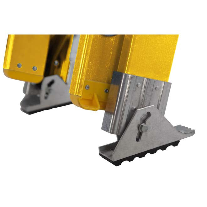 Werner Double Section Alfo Glassfibre Rope Operated Extension Ladders Articulated Feet