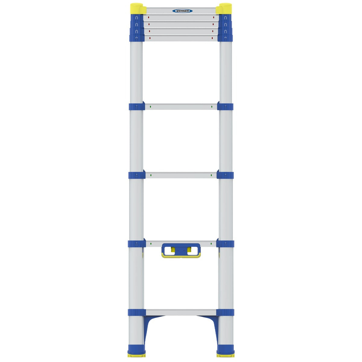Werner Soft Close Telescopic Ladder - 2.6 m - Half Closed