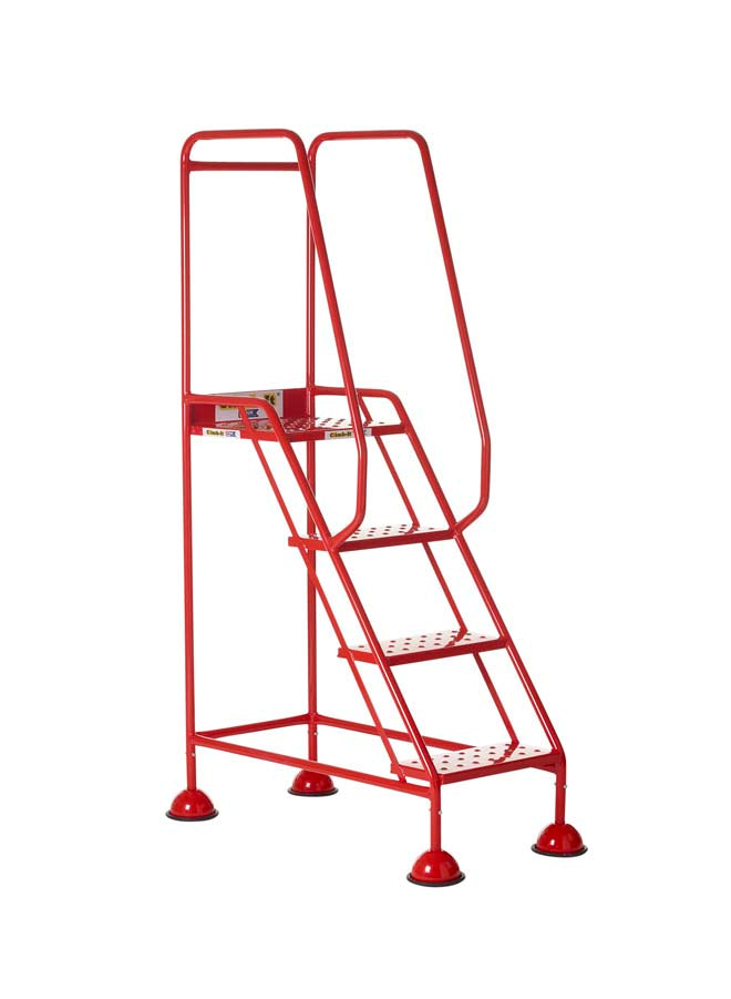 Climb It Mobile Step Red With Punched Tread - 4 Step