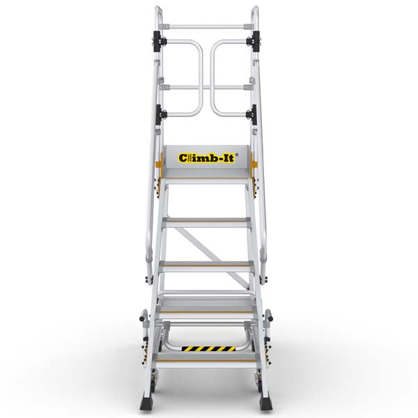 5 Tread Climb It Mobile Safety Step WIth Locking System Front View