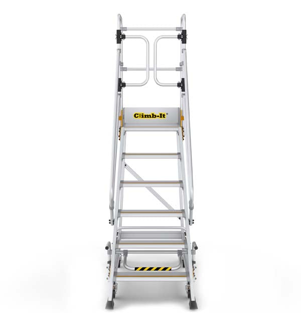 6 Tread Climb It Mobile Safety Step WIth Locking System Front View