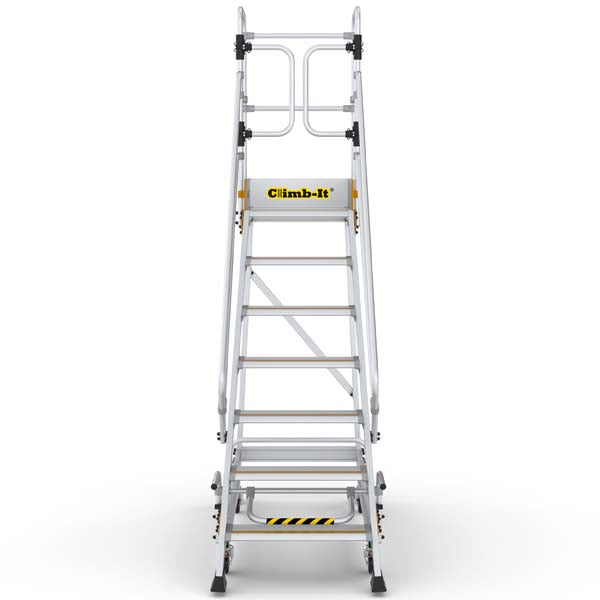 7 Tread Climb It Mobile Safety Step WIth Locking System Front View