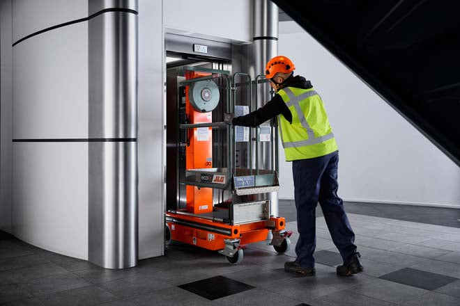 EcoLift Economical Non-Powered Access Platform In Use