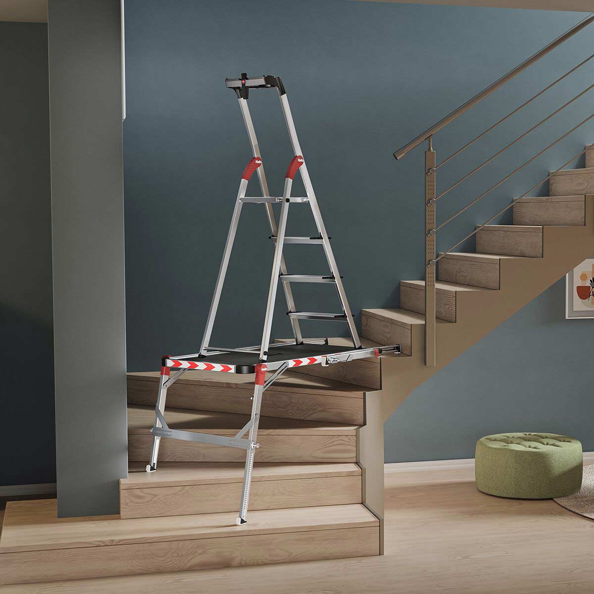 TP Plus - 2 in 1 Work Platform On Stairs