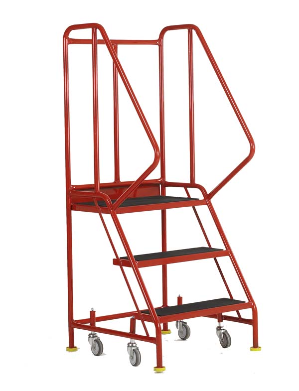 Redhill Red 3 Tread Warehouse Step On White Background