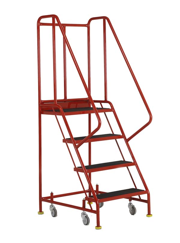 Redhill Red 4 Tread Warehouse Step On White Background