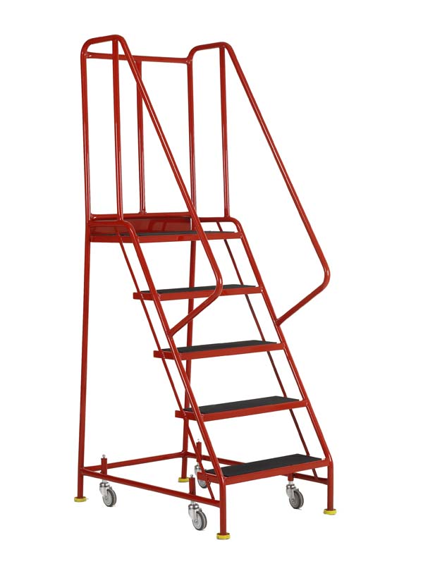 Redhill Red 5 Tread Warehouse Step On White Background