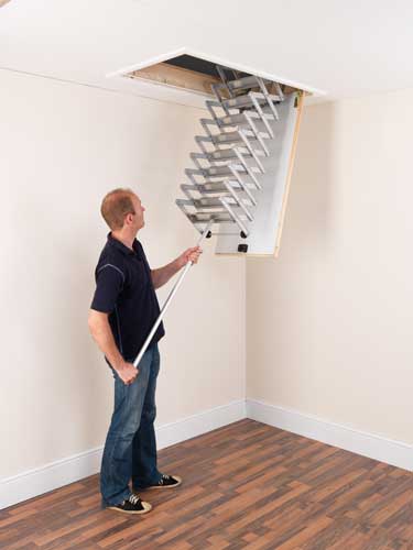 Alu Fix Concertina Loft Ladder - 2.46m