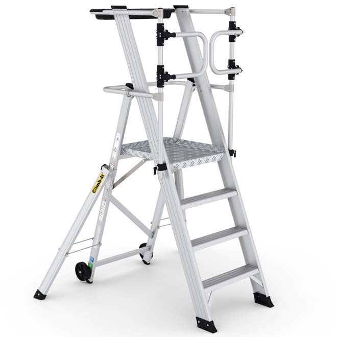 Climb-It EN131 Folding Steps With Enclosed Platform - 3 Tread