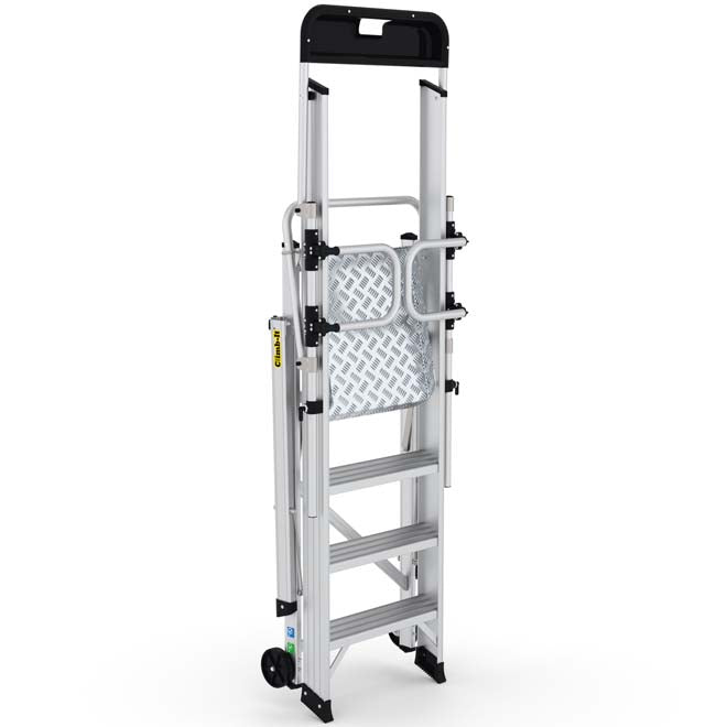 Climb-It EN131 Folding Steps With Enclosed Platform - 3 Tread Closed