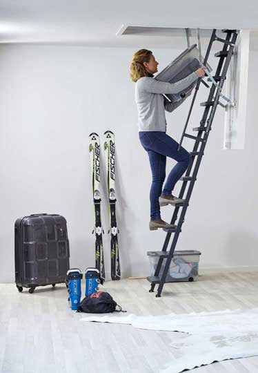 Loft ladder in use