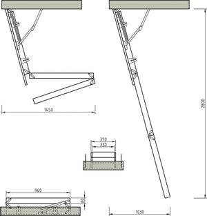 Lyte Easiloft Timber 3 Section Loft Ladder
