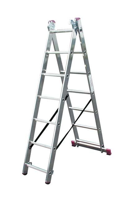 Krause Corda 5 Way Combination Ladder - 3 x 7 Rung - swing back step ladder