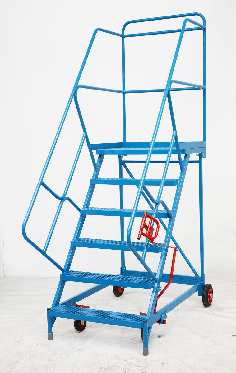 Heavy Duty Wide Tread Trojan Mobile Warehouse Steps - 6 tread