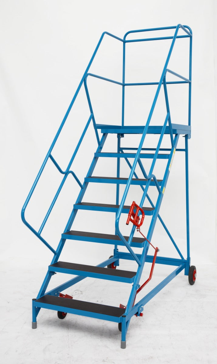 Wide Tread Trojan Mobile Warehouse Steps - 7 Tread – Ladderstore