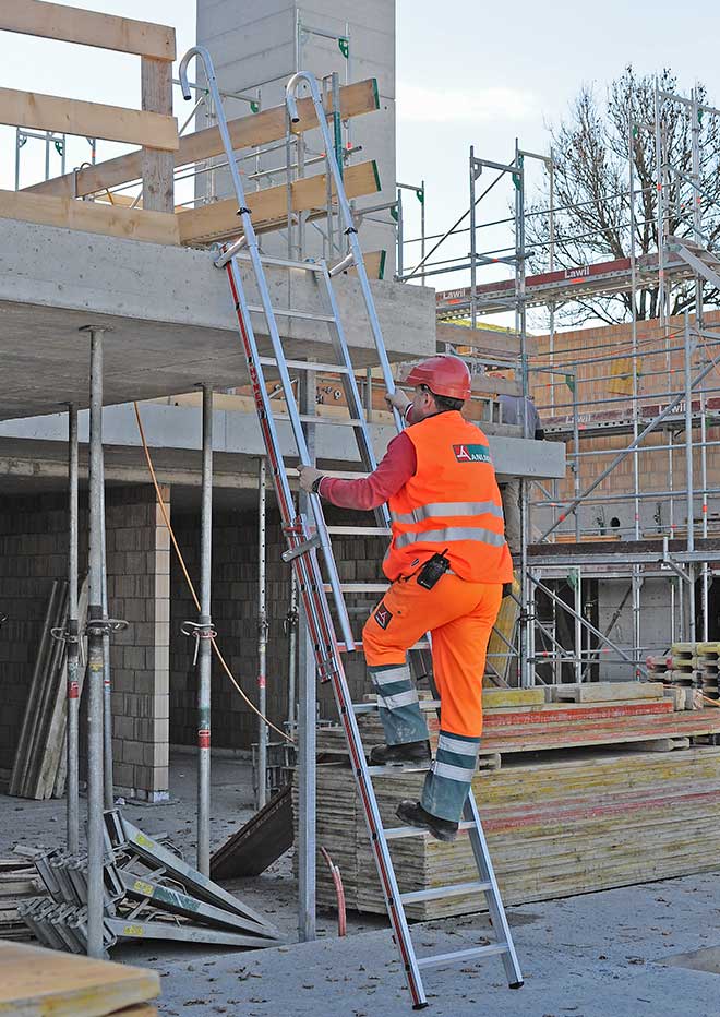 Hymer Extending Hook On Shelf Ladder In Use
