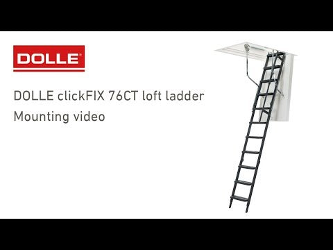 Dolle Clickfix Steel Loft Ladder With Hatch & Wide Steps