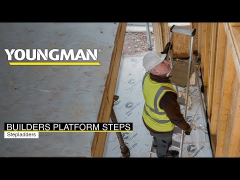 Youngman EN131 Professional Platform Stepladders - 8 Tread