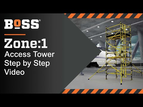 Boss Zone 1 Single Width GRP Fibreglass Tower - 12.2m Platform Height