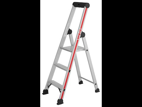 Hymer Anodised Platform Step Ladder With Tool Tray - 3 Tread