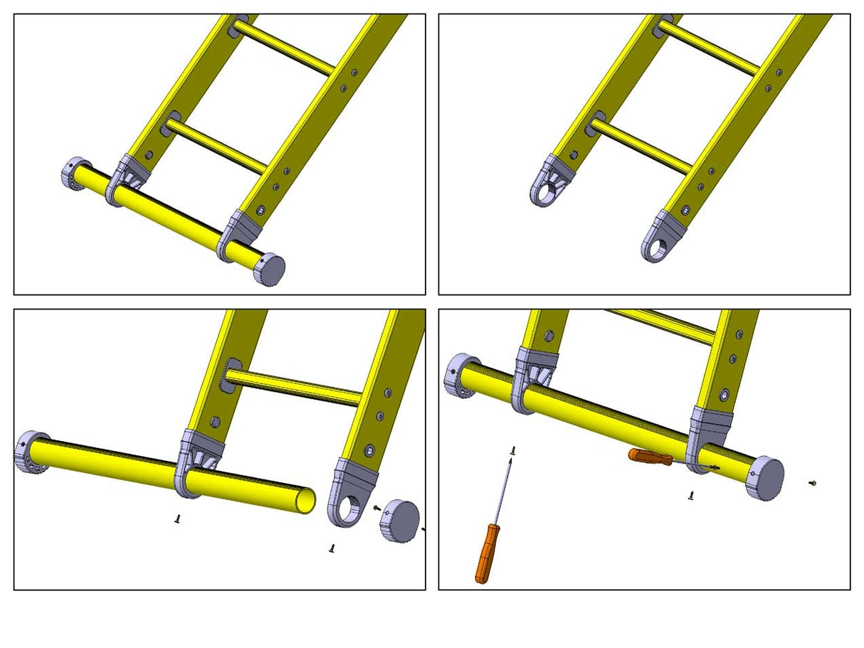 Fibreglass GRP Single Section Pole Ladder Dimension Sheet