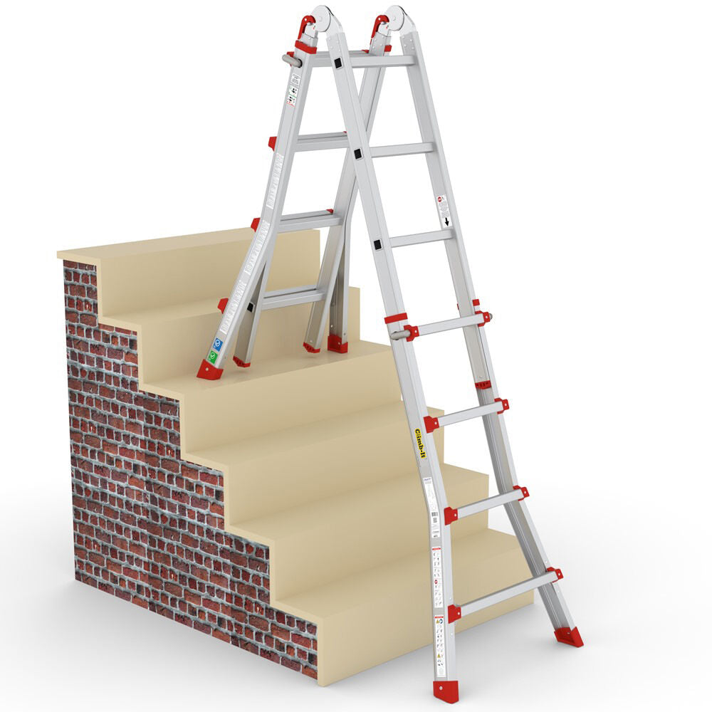 Climb It 4x4 Telescopic Multi Purpose Ladder On Stairs